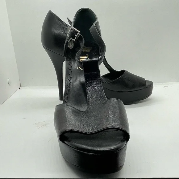 Juicy Couture Black Peep-Toe Heels - Picture 3 of 6